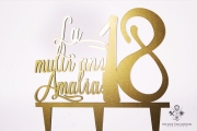  Cake topper La multi ani 18 + nume personalizat S